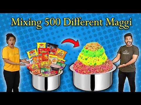 Mixing 500 Different Maggie | Shocking Experiment | Hungry Birds