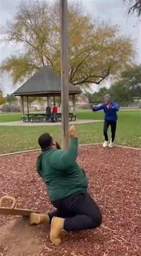 Tiny guy on a seesaw meets instant regret 😳🎢 #viralshorts #caughtoncamera #fyp