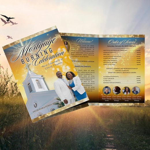 Church Mortgage Burning Ceremony Program Template | Canva Editable (2 Sizes) - Etsy
