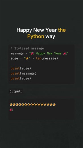 How to print Happy New Year in Python #python #code #shorts