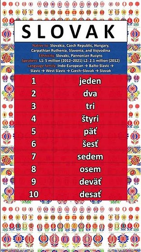 NUMBERS IN THE SLOVAK LANGUAGE