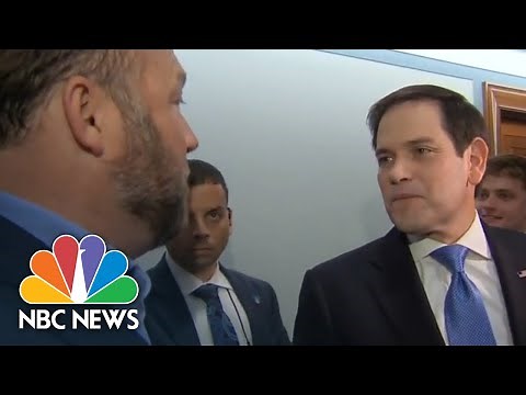 Alex Jones Confronts Senator Marco Rubio At Senate Hearing | NBC News