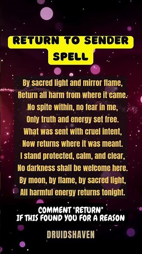 Return To Sender Spell To Block Negative Energy 🔥 #spell #protection #karma