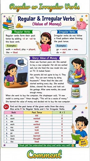 Regular or Irregular Verbs | Holiday Homework for Level 2 Students | C6 to C8