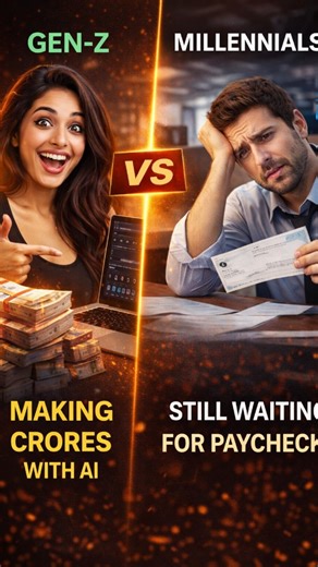 autonomiq.lab on Instagram: "GEN-Z IS MAKING CRORES WITH AI 🤯 MILLENNIALS ARE STILL WAITING FOR PAYCHECKS. Gen-Z didn’t ask for promotions. They built systems. Millennials waited for stability. Gen-Z chased leverage. While one generation clocks in, the other automates out. AI tools turned laptops into businesses: • AI agencies • no-code SaaS • automation workflows • content at scale This isn’t talent vs talent. It’s speed vs security. Millennials optimized for jobs. Gen-Z optimized for distribu