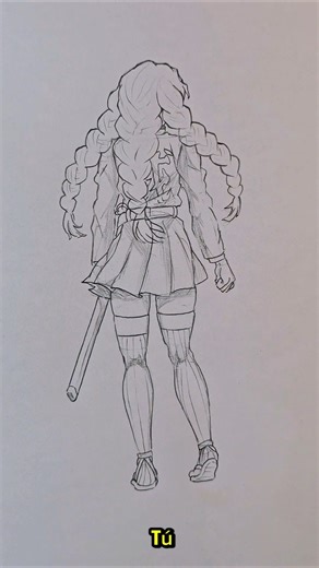 Como dibujar personajes de espalda en menos de 30 segundos #mitsurikanroji #demonslayer #tutorial