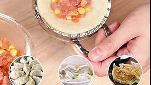 Dumpling Press Empanda Press, Pierogi Maker Press, Wonton Maker, Large Stainless Steel Dumpling Maker, 2-in-1 Dough Cutter/Dumpling Mold for Empanada, Dumpling, Ravioli, Pierogi & Hand Pie