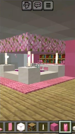Minecraft tiny pink bed design #shorts