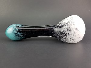 Glass Pipe With Teal, Black and White - Etsy