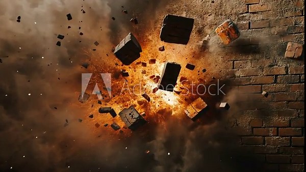 Spectacular Brick Wall Explosion in Slow Motion - Destruction and Impact
