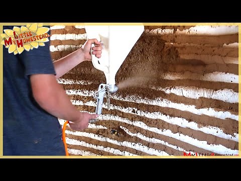 Fast Way to Cob Walls using a Hopper | Earthbag Construction | Weekly Peek Ep30