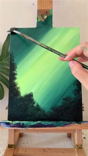 Easy landscape painting for beginners #BeginnerPainting #LearnToPaint #AcrylicPainting #ArtTutorial