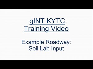 gINT Example Roadway Project - Soil Lab Input