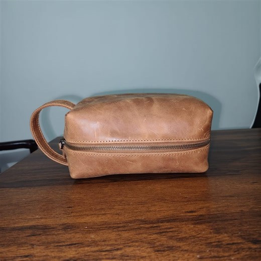 Vintage Leather Dopp Kit Travel Toiletry Bag for Men - Etsy