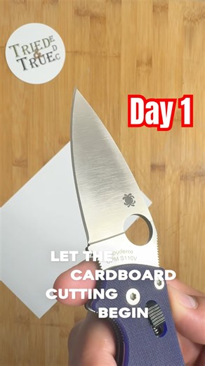 Day 1️⃣: Edge Retention Testing - Spyderco Manix 2 S110V #triedandtrueedc #testing #spydercoknives