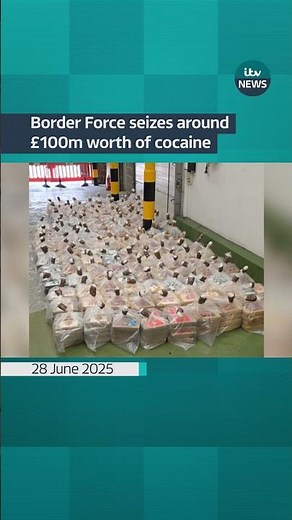 Border Force seizes almost 2.5 tonnes of cocaine from a ship arriving from Panama | ITV News