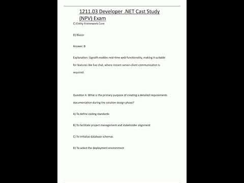 121103 Developer NET Cast Study NPV Exam video
