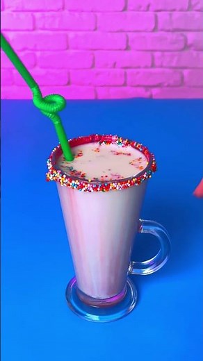 🥤 Colorful Milkshake Magic 😋 Fun Drink for Kids! #kids #fun