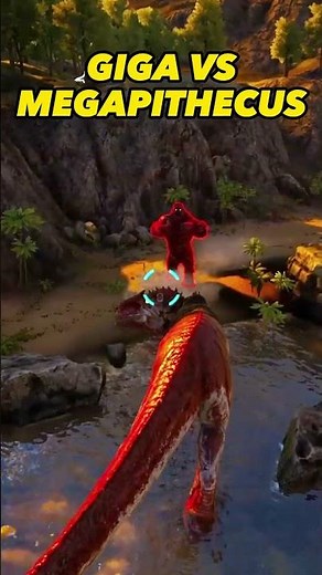 GIGANOTOSAURUS VS MEGAPITHECUS Ark Survival Evolved