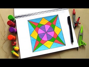 Square Geometry Art || Square Geometry Pattern with Painting || Simple Art Drawing || @learnart