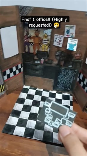 Fnaf 1 office diy! (with working doors!) #fnaf #fivenightsatfreddys #shorts #craft #diy #fypシ #viral