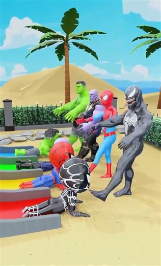 ALL SUPERHEROES PLAY SLIDE _PART -1 | MARVEL ANIMATION | #shorts #youtubeshorts #hulk