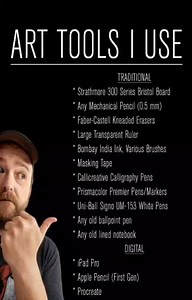 David C. Roberson on Instagram: "Save this post! These are the primary art tools I use and recommend! Follow @drawingwithdave"