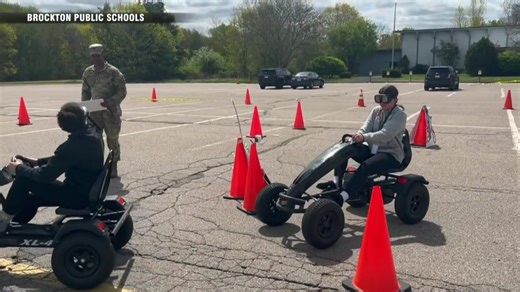 Brockton HS students simulate driving under the influence