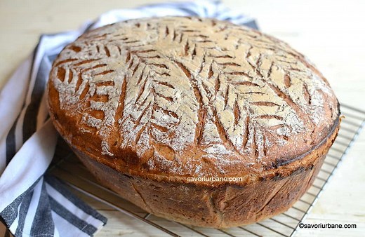 Pâine neagră de casă - rețeta de pâine cu făină de secară, făină neagră și semințe