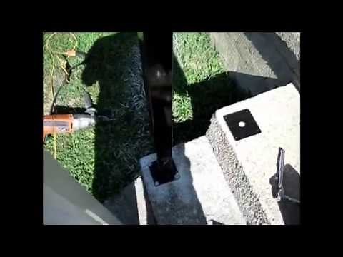 Vinyl, Composite porch post installation for stair railing on concrete