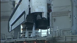 CIRCA 2010s - The Space Shuttle Discovery launches in 2011. Final voyage.