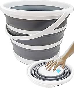 Collapsible Bucket-10L (2.6 Gallon) Bucket for Cleaning with Handle-Folding Foldable Portable Plastic Water Supplies,Collapsible Mop Bucket Car Wash Camping Garden