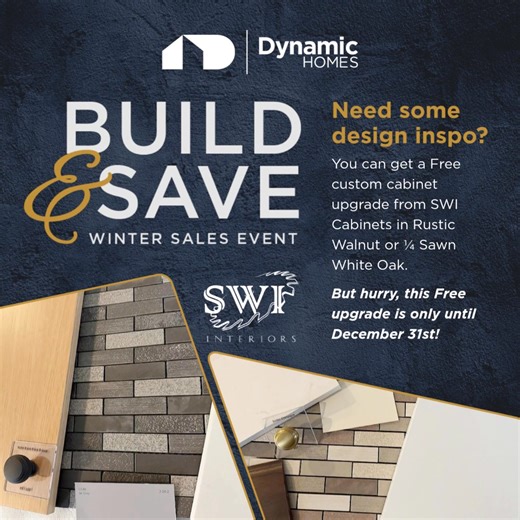 You can still get a Free Custom Cabinet Upgrade AND $1 off Per Square Foot when you get a Dynamic home by December 31st! Plus, you'll get a FREE dishwasher/microwave package. But hurry, this offer is only good until December 31st! For more details, visit: https://dynamichomes.com/build-and-save-winter-sales-event/ | Dynamic Homes