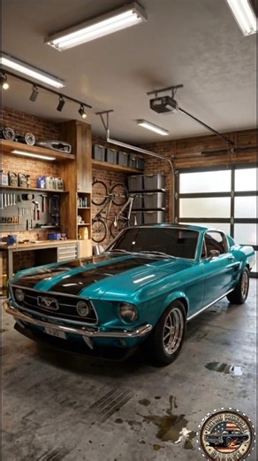 Pure V8 Music 🔊 Classic Mustang Fastback in Teal! #shorts