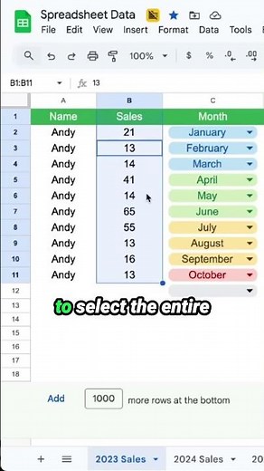 Take Control of a Column in Google Sheets