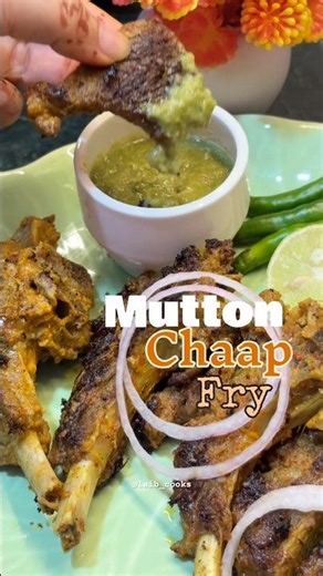 Mutton chaap fry❤️ #food #laibcooks #easyrecipe #cooking #viral #muttonchaap #muttonchopsrecipe