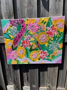 Shiny Flowers Acrylic on Canvas - Etsy