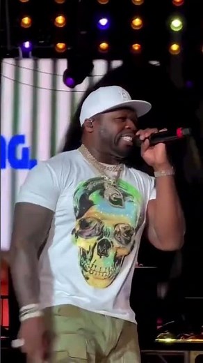 50 Cent live on stage performing 21 Questions