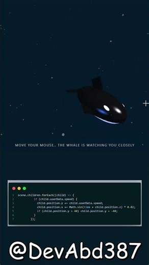 Building an Interactive 3D Orca with Three.js 🐋💻 #shorts #programming #coding #webdevelopment