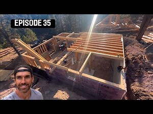 Building a Log Cabin- Installing floor joists and Main Log Beam