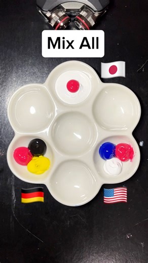 🇯🇵＋🇺🇸＋🇩🇪＝？ #asmr #colormixing #colortheory #paintmixing #satisfying #guessthecolor #usa #deutschland #日本 | Jinro【見てて気持ちいい】