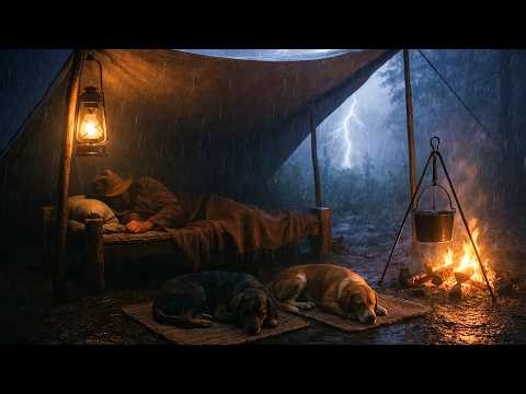Arthur’s Storm Camp with His Dogs – Peaceful Lantern Light & Campfire Warmth | RDR2 ASMR Ambience