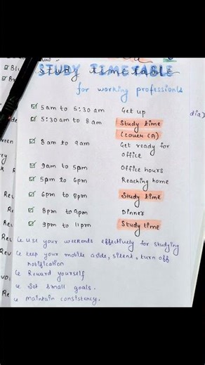 6.5-Hour Study Schedule for Working Professionals for competitve exam | study plan #studyschedule