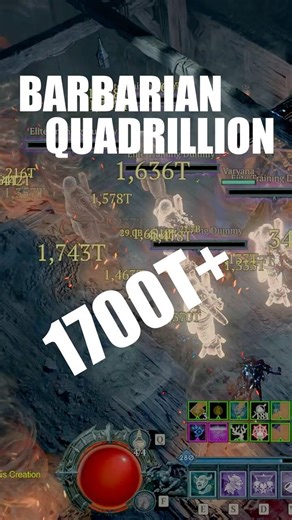 Diablo 4 S13 Barbarian Quadrillion WW Dust devils Damage 1700T with Pelghain ring