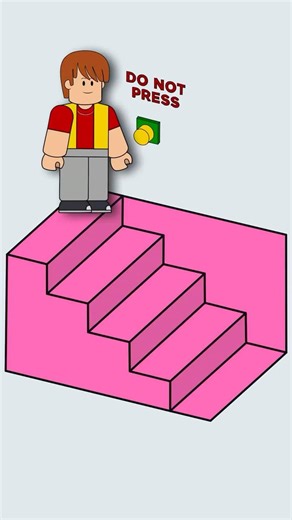 Roblox BUTTON DO NOT PRESS? STAIRS ILLUSION! OC2DLab #loop #illusion #animation