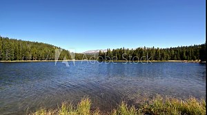 West Ten Sleep Lake in Wyoming with kayakers visible to the left