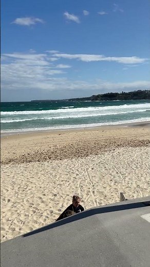 Taking in the views at Bondi Beach.