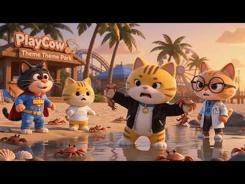 Cats vs Crabs: Total Chaos at the Beach! 😂🦀- Chaos Cat and Friends