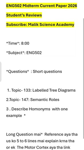 ENG502 Midterm June 2026 | Important Questions & Preparation Tips | Latest Paper Discussion