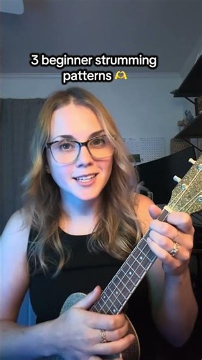Easy beginner ukulele (or guitar!) strumming patterns that work with most songs🥰 #ukulele #tutorial
